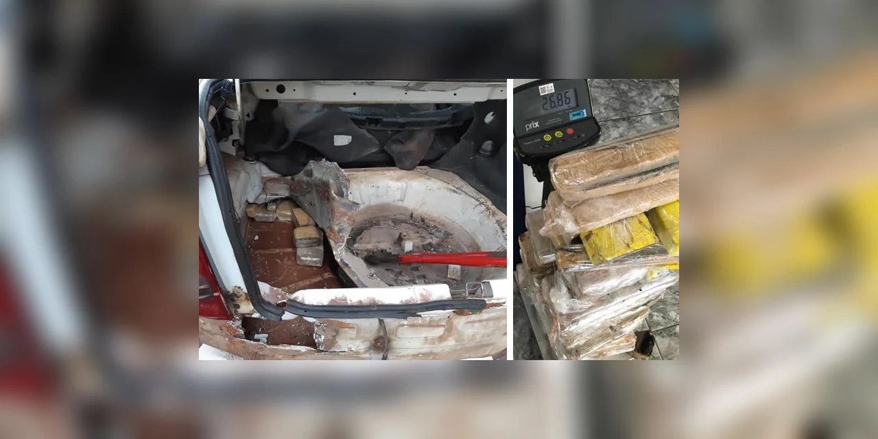 Operação conjunta entre polícias Civil e PRF apreende quase 27 quilos de maconha, em Irati