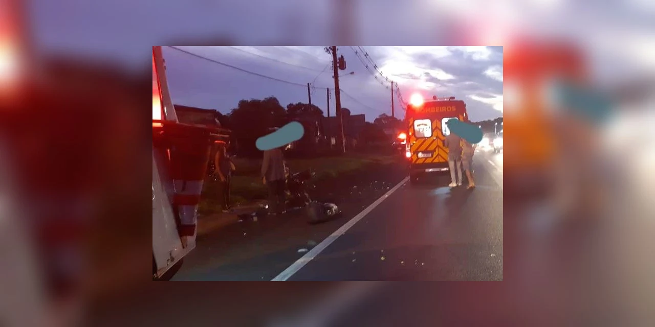 Motociclista fica gravemente ferido após acidente na Souza Naves