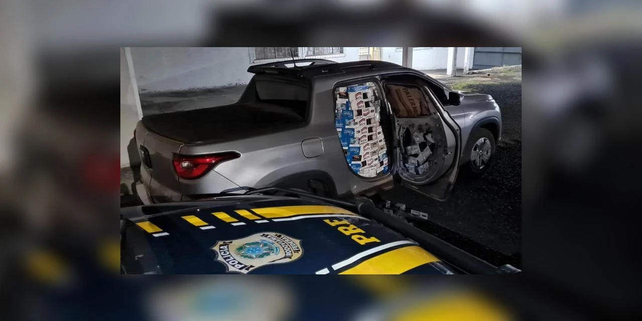 PRF intercepta “cavalo doido" com 25 mil maços de cigarros paraguaios