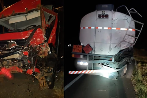 Motorista fica preso às ferragens após colisão traseira na BR-376