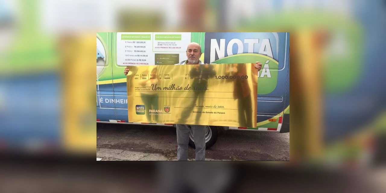 Aposentado recebe prêmio de R$ 1 milhão do Nota Paraná