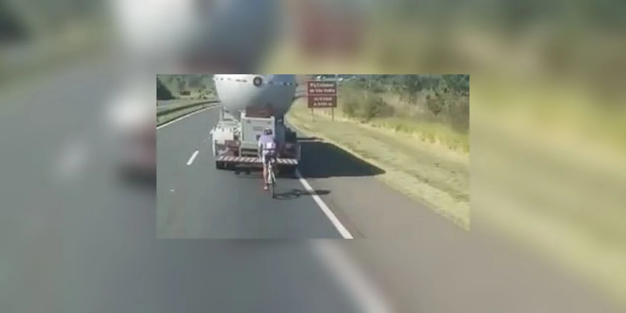 Liga esclarece duvidas após ciclista colocar a vida em risco ao pegar vácuo de caminhão em PG