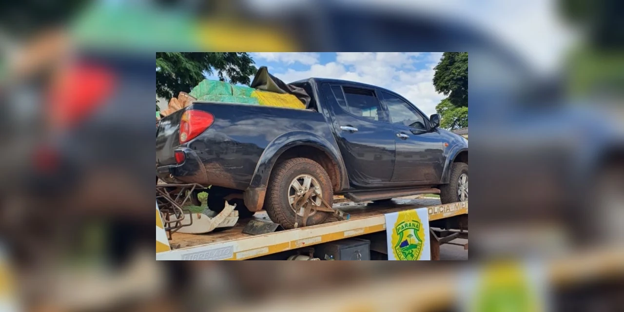 Adolescente bate camionete carregada com 1,2 tonelada de maconha