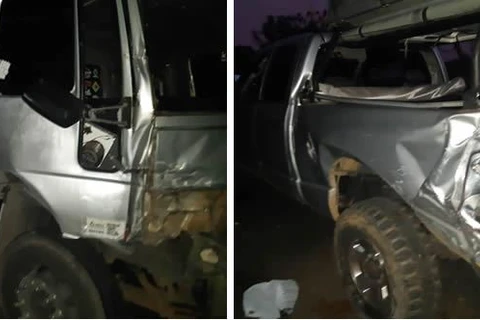 Colisão traseira entre caminhão e caminhonete deixa dois feridos na BR-373, em Ipiranga