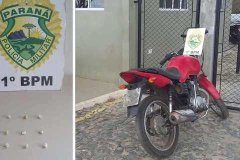 Jovem tenta despistar da polícia, mas acaba preso com drogas e moto adulterada em PG