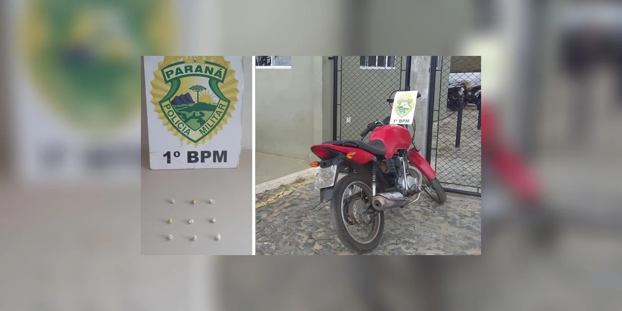 Jovem tenta despistar da polícia, mas acaba preso com drogas e moto adulterada em PG