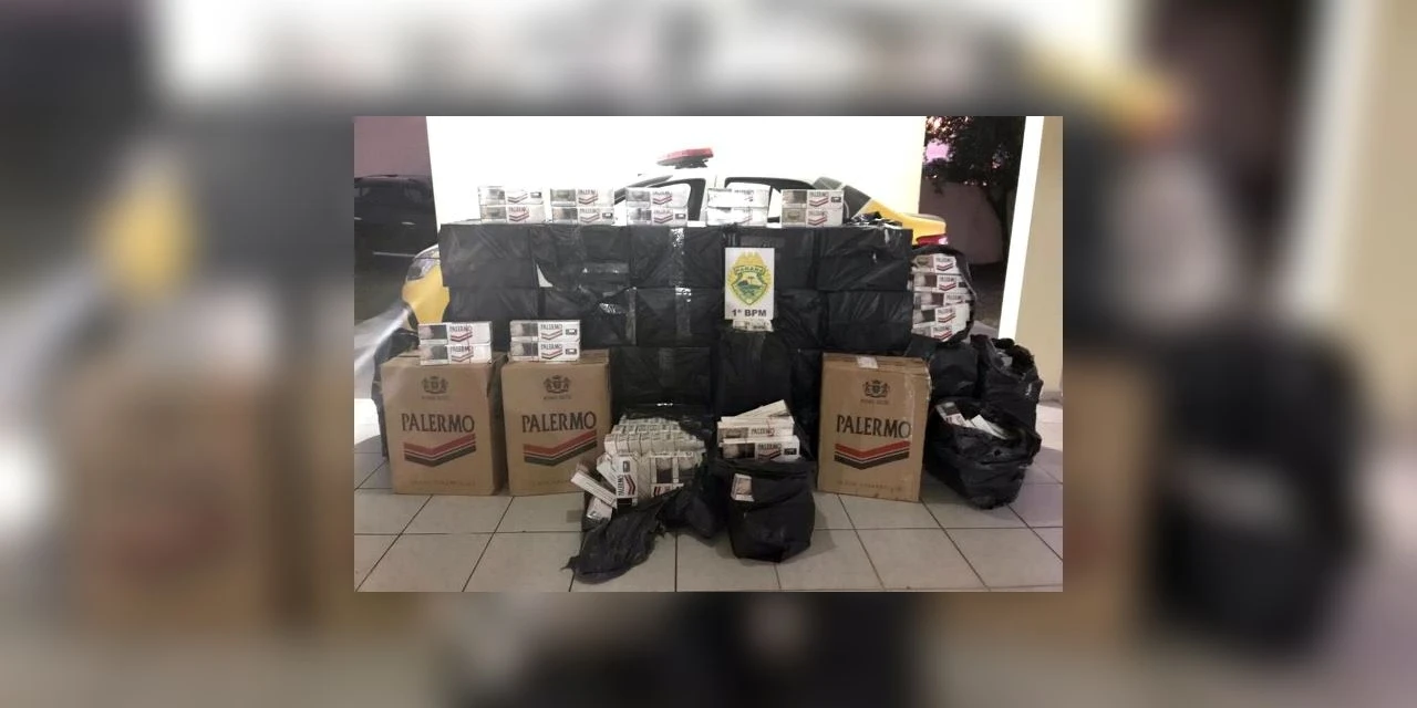 PM de Jaguariaíva descobre barracão com cigarros contrabandeados do Paraguai