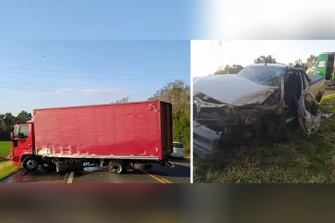 Idoso fica gravemente ferido após colisão entre três veículos em PG