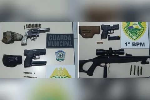 Polícia apreende armamento e três pessoas durante churrasco em Castro
