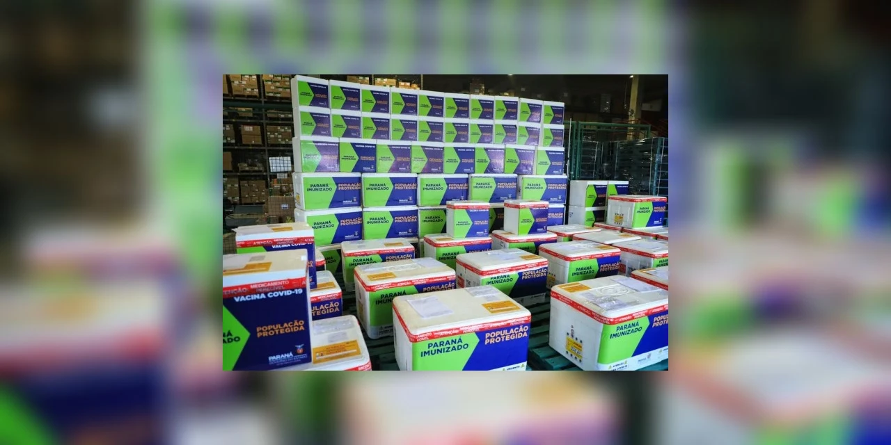 312,7 mil vacinas contra Covid-19 chegam ao Paraná entre terça e quarta