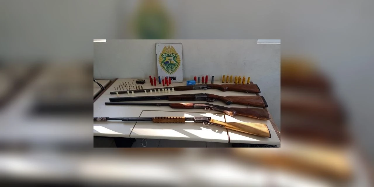 PM apreende armas e duas pessoas em Ponta Grossa