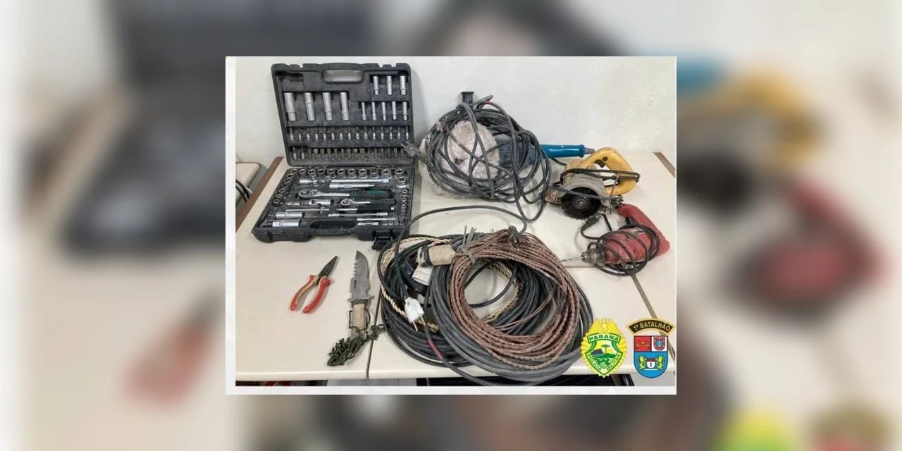 Menor é flagrado furtando ferramentas e fios de cobre de obra em PG