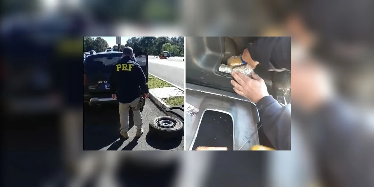 Casal é preso com 6,5 quilos de skunk e paste base de cocaína na BR-277, em Irati