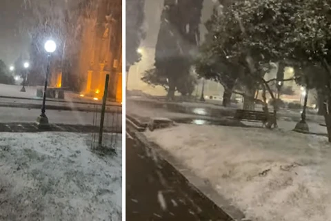 Cidades do RS e SC registram neve e temperatura negativa na madrugada
