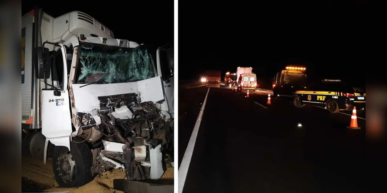 Colisão traseira próximo a Ambev deixa motorista preso as ferragens