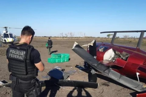 Helicóptero cai com 300kg de cocaína em fazenda no Mato Grosso