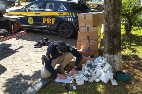 Em Palmeira, perseguição termina com homem e 300 kg de medicamentos contrabandeados apreendidos