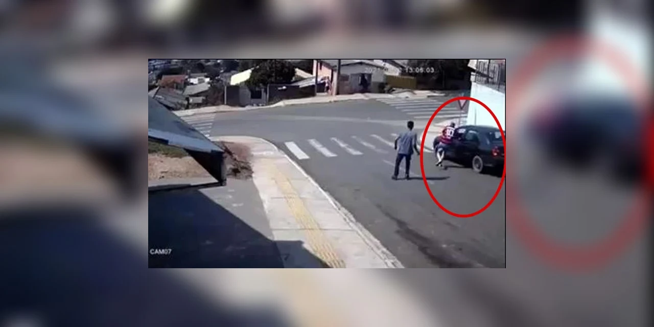 Vídeo mostra homem correndo atrás de carro desgovernado em Castro