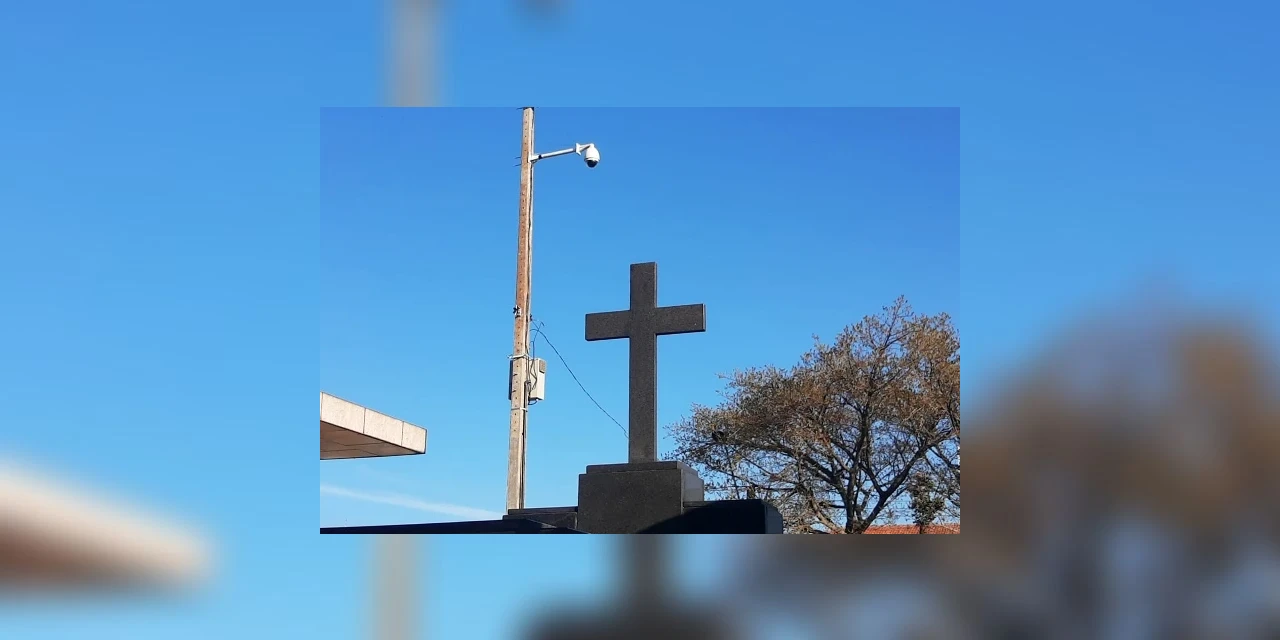 Câmeras de monitoramento são instaladas no Cemitério São José para coibir furtos e vandalismo