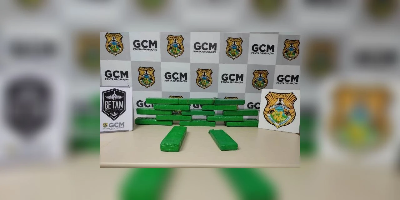 Após perseguição da GM, motociclista abandona quase 10 quilos de maconha em PG