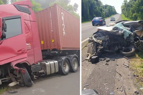 Colisão entre carro e caminhão faz uma vitima fatal em Ipiranga