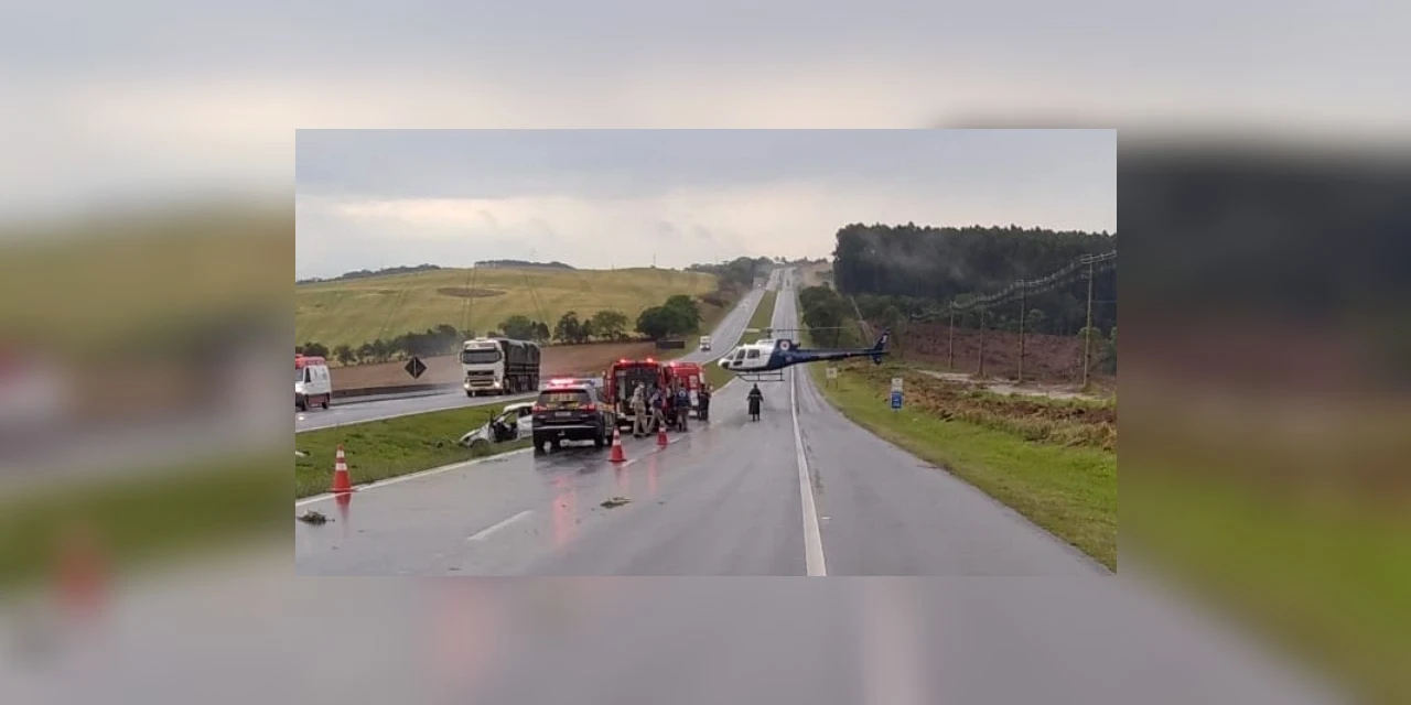 Capotamento faz uma vitima fatal e deixa outras três com ferimentos na BR 376