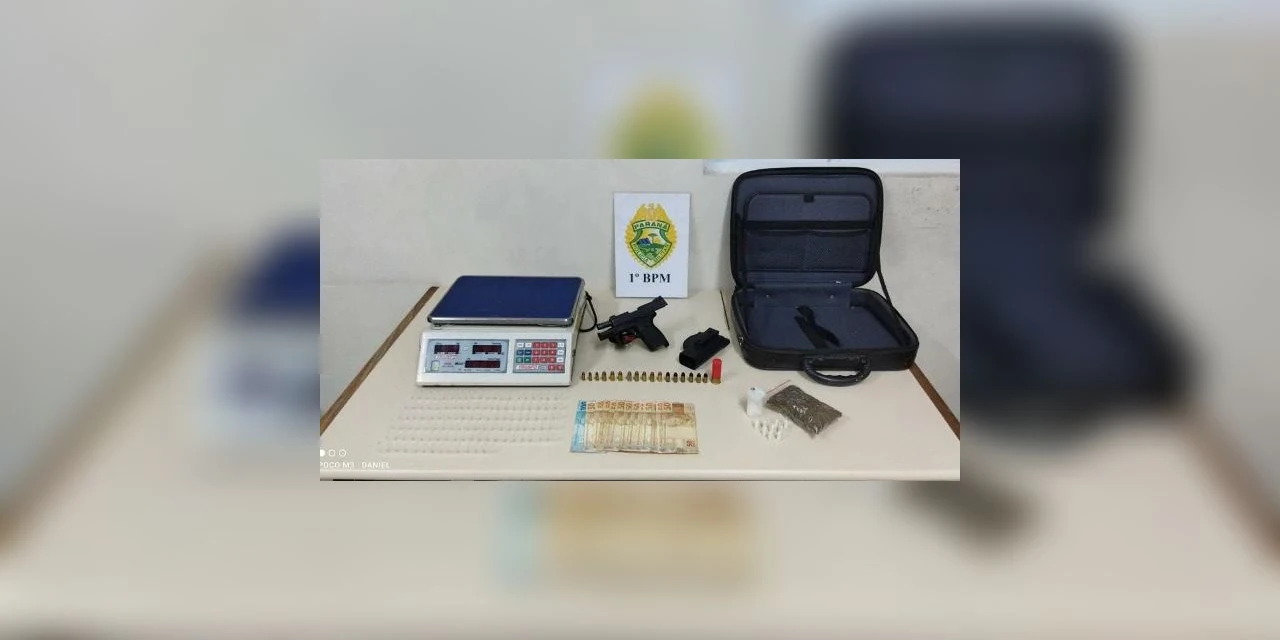 Casal é preso com pistola, munições e drogas em Uvaranas