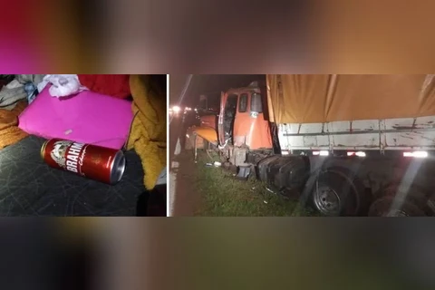 Motorista foge após causar acidente e deixar para trás latas de cerveja