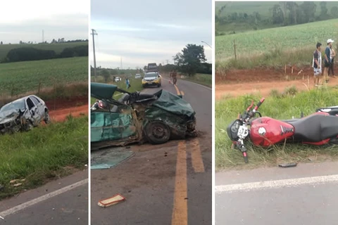 Colisão frontal deixa duas mortes e cinco pessoas feridas na BR-153, em Imbituva