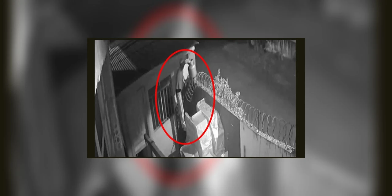 Câmera flagra ladrão furtando botijão de gás no Jardim Maracanã, em Ponta Grossa