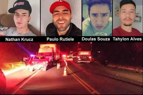 Quatro músicos de Tibagi morrem em grave acidente na BR-153