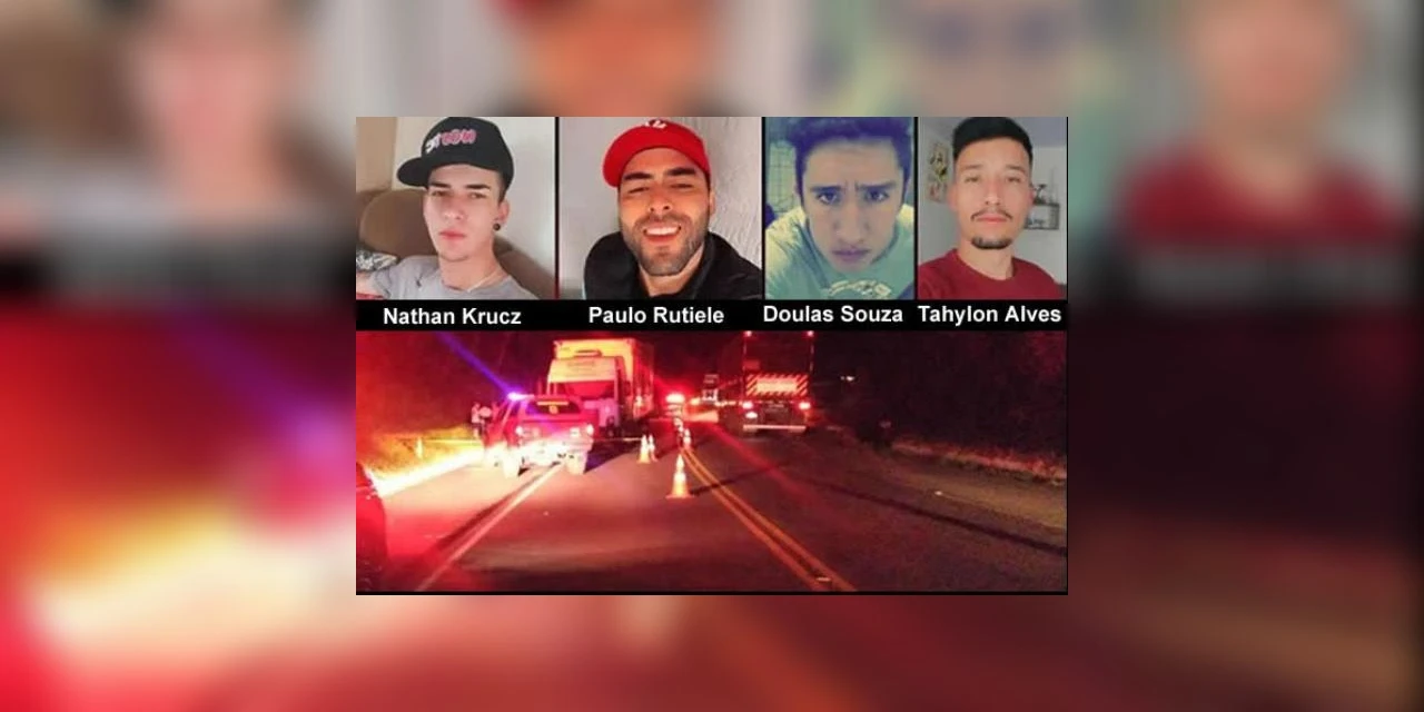 Quatro músicos de Tibagi morrem em grave acidente na BR-153