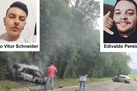 Jovens morrem carbonizados em acidente na PR-522, em Imbituva