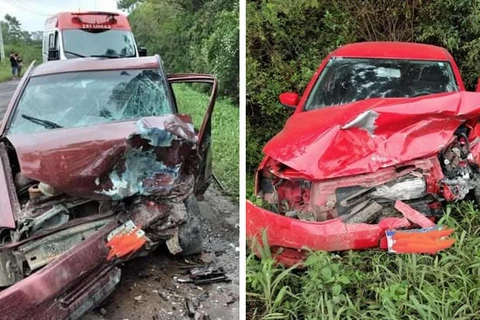 Bebê morre e outras 4 pessoas ficam gravemente feridas em colisão frontal na BR 153, em Rio Azul