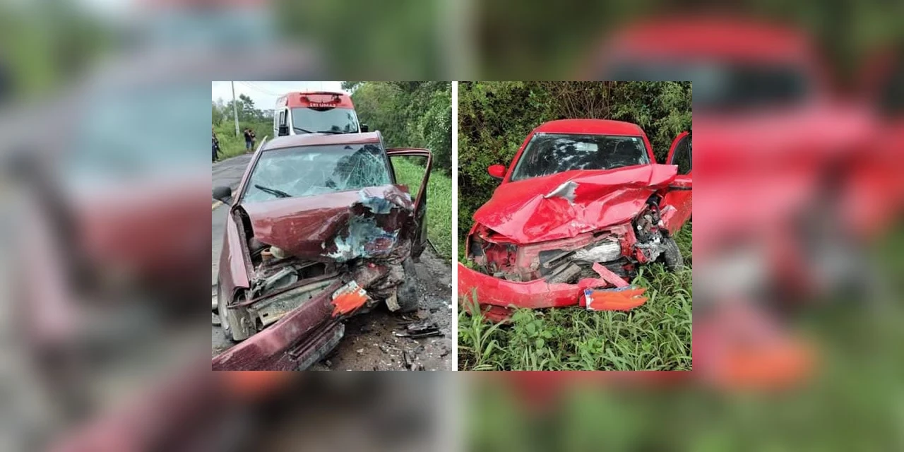 Bebê morre e outras 4 pessoas ficam gravemente feridas em colisão frontal na BR 153, em Rio Azul