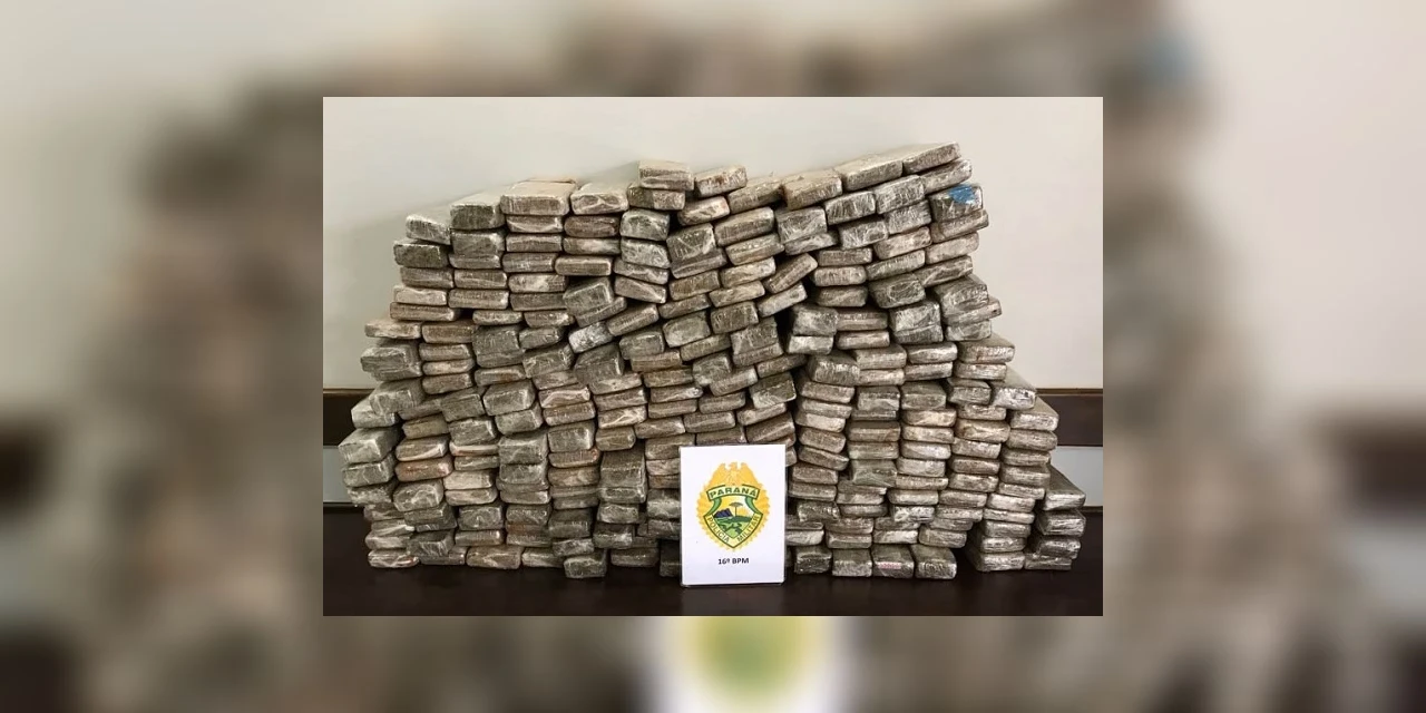 Mais de 180 quilos de maconha foram apreendidos pela polícia em Guarapuava