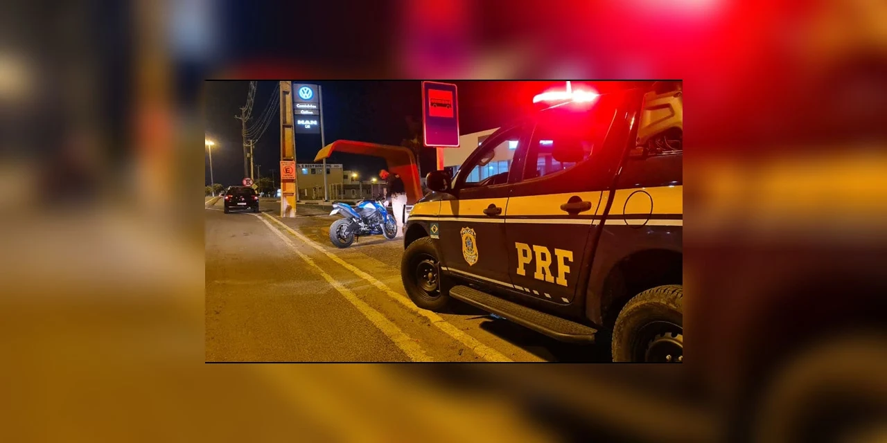 PRF atende queda de moto na Souza Naves, em Ponta Grossa