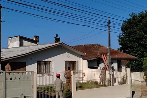 Suspeito de furto tenta fugir da policia por telhado de residências, em PG