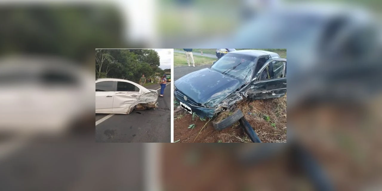 Colisão frontal entre dois automóveis deixa uma pessoa com ferimentos na BR-373, em Guamiranga