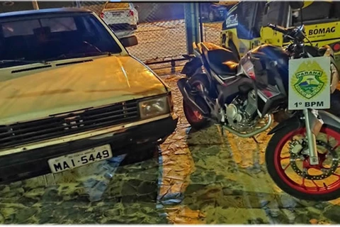 PM recupera veiculo roubado e moto clonada em bairro de PG