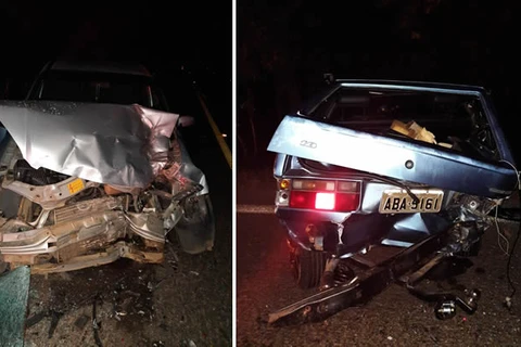 Colisão entre dois carros deixa motorista com ferimentos em Fernandes Pinheiro