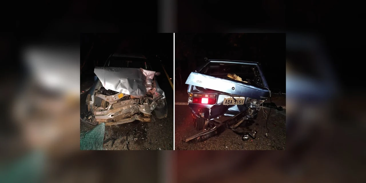 Colisão entre dois carros deixa motorista com ferimentos em Fernandes Pinheiro