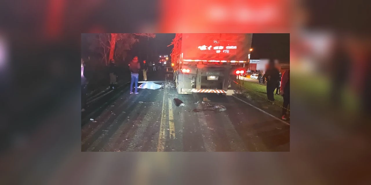 Motociclista morre após colisão frontal com caminhão em Telemaco Borba