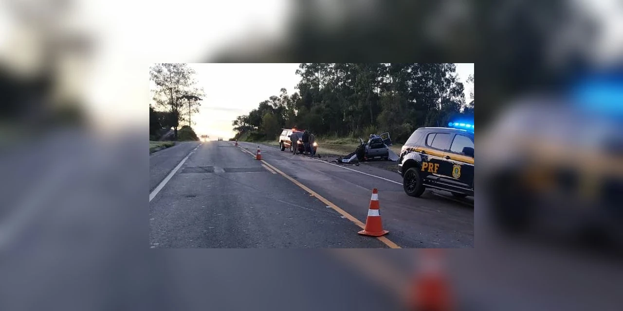 Colisão frontal entre automóvel e caminhão faz uma vitima fatal em Guamiranga