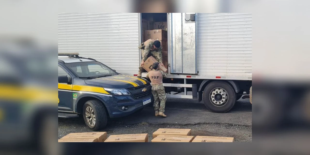 PRF apreende três toneladas de maconha em meio a carga de ovos em São Luiz do Purunã