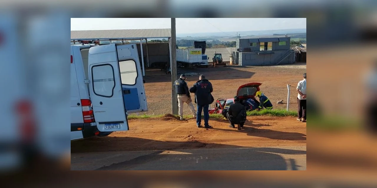 Motorista faz conversão proibida na BR-373 em PG e causa acidente grave; diz PRF