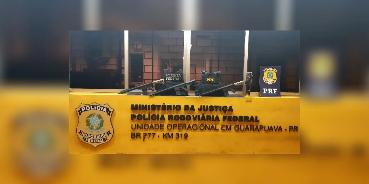 Paraguaio é preso com fuzis em ônibus na BR-277 em Guarapuava