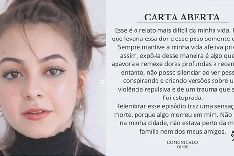 Atriz Klara Castanho revela que foi estuprada e após gravidez entregou o bebê para adoção