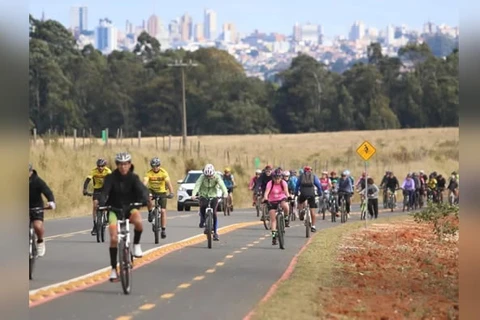 Inauguração de ciclovia com passeio ciclistico até Itaiacoca marca final de semana em Ponta Grossa