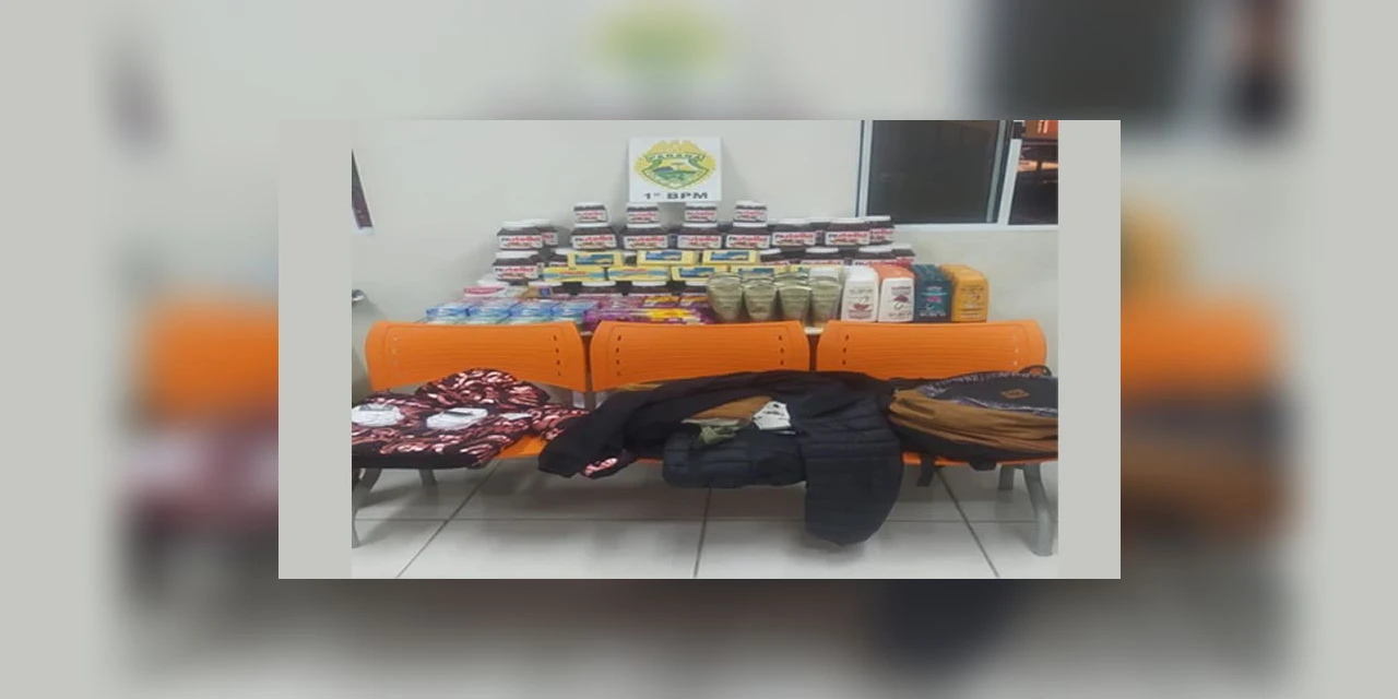 Suspeitos de furtos em lojas e supermercados são presos pela policia, em PG